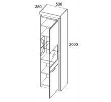 Шкаф с витриной Torino 1V1D P  Шкаф с витриной Torino 1V1D P
