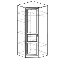 Угловой шкаф для одежды Лира 50 светлый