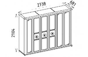 Шкаф платяной 6-ти дверный Мистраль (Mistral) MIST-34